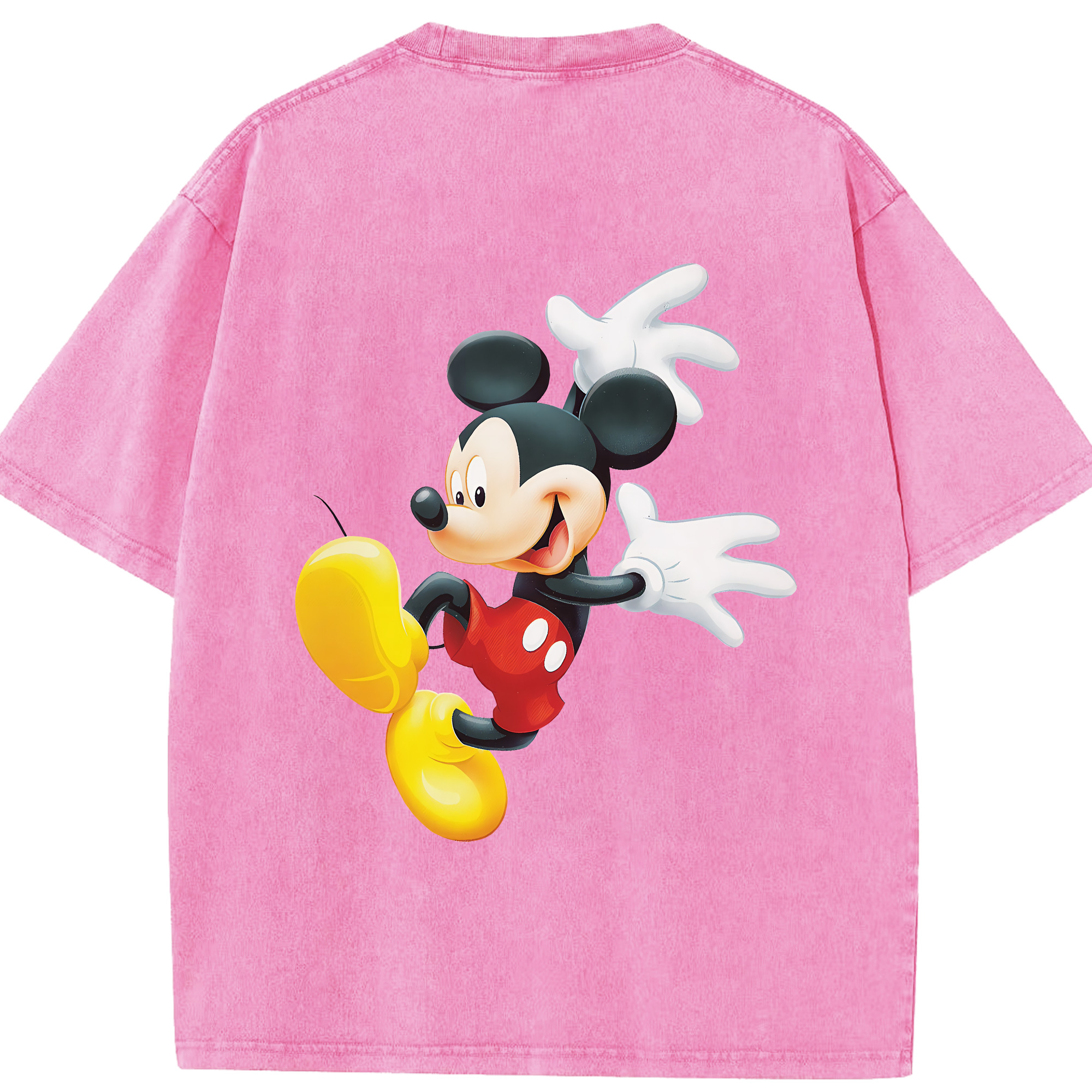 （画像用） ミッキーマウス Mickey Mouse 綿100% ヴィンテージ風 半袖Tシャツ（背面プリント）